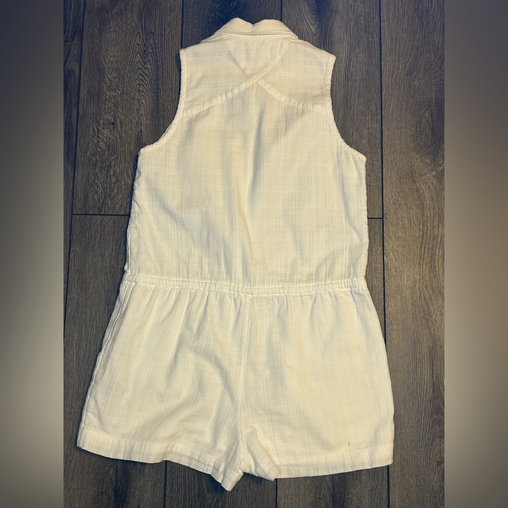 Abercrombie & Fitch White Romper XS Linen Look Lined Shorts Summer Chic - Picture 4 of 16